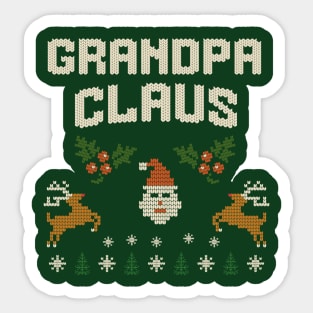 Grandpa Claus Christmas Sweater Design – Funny Retro Knit-Style Holiday Graphic for Grandpa Sticker